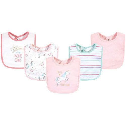 5-piece Unicorn Baby Drooler Bib Set