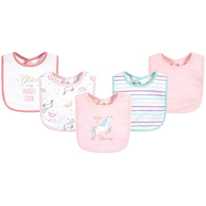 5-piece Unicorn Baby Drooler Bib Set