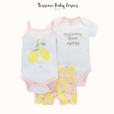 3pc Lemon Infant Girl Clothes Set