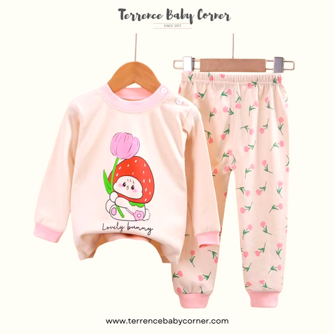 Toddler Kids Girl Lovely Bunny Longsleeve Pants Set