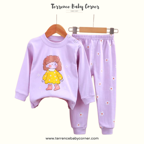 Toddler Kids Girl Purple Longsleeve Pants Set