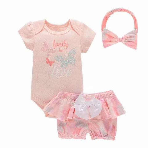 Family's Love Infant Girl Ootd Set