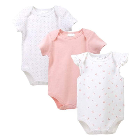 3pc Cherries Infant Girl Bodysuit Set
