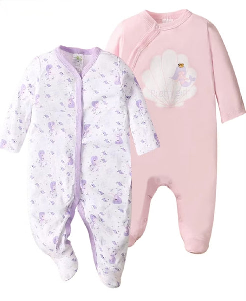 2pc Mermaid Infant Girl Frogsuit Clothes Set