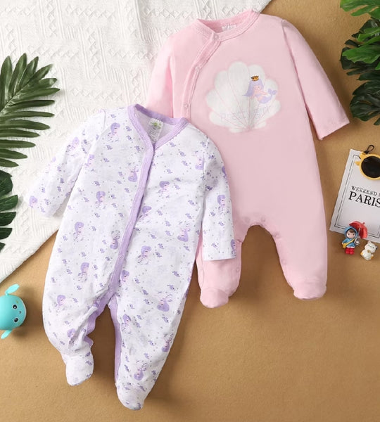 2pc Mermaid Infant Girl Frogsuit Clothes Set