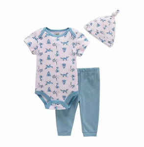 3pc Fox Bodysuit Pants Hat Set