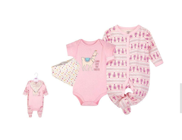 Little Llama 3pc Frogsuit Bodysuit Bibdana Set
