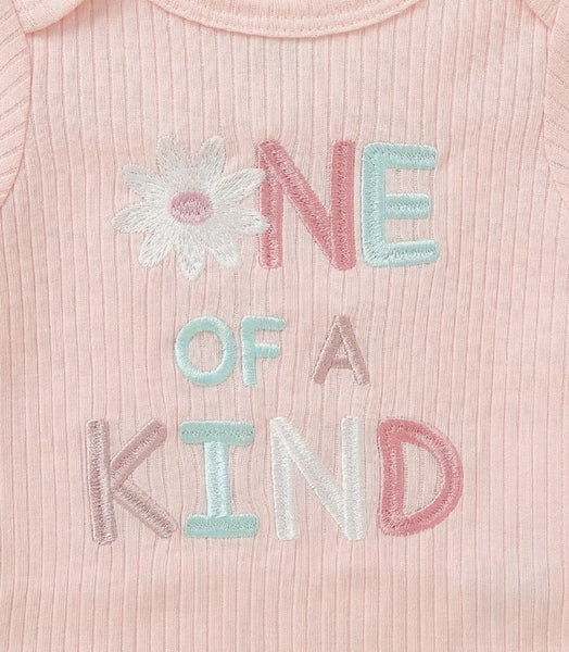 5pc One of a Kind Pink Infant Girl Bodysuit Set