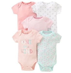 5pc One of a Kind Pink Infant Girl Bodysuit Set