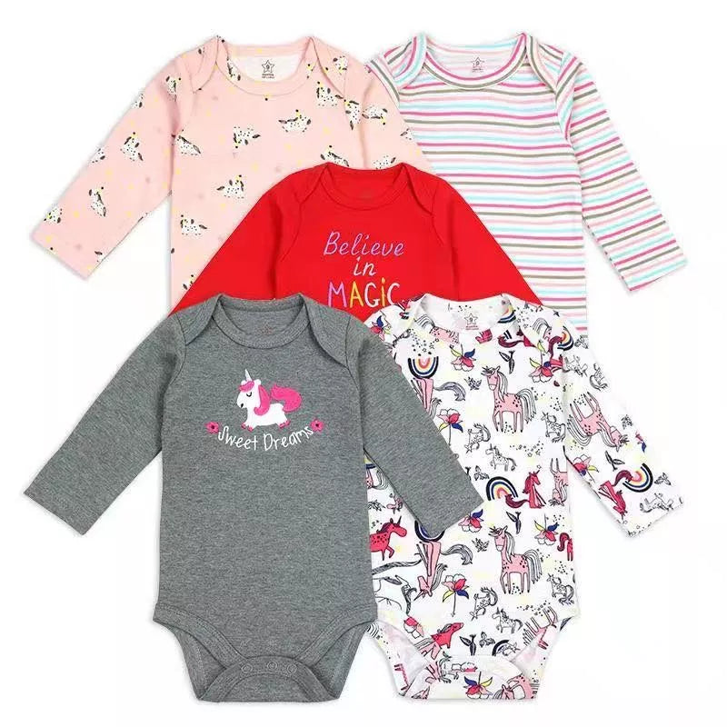 5pc Unicorn Longsleeve Bodysuit Set