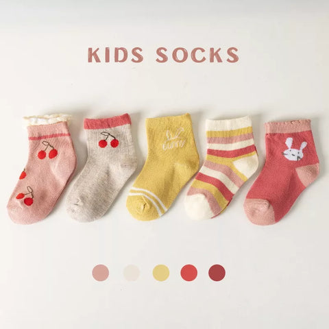 5-pairs Cherry Bunny Baby Socks Set