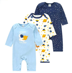 3pc Space Explorer Coverall Sleepsuit Cotton Set