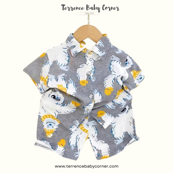 Toddler Kids Cotton Polo Short Terno