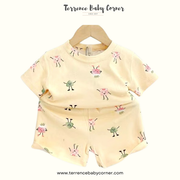 Toddler Kids Girl Cotton Tees & Short Set