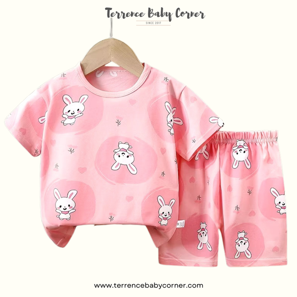 Toddler Kids Girl Cotton Tees & Short Terno