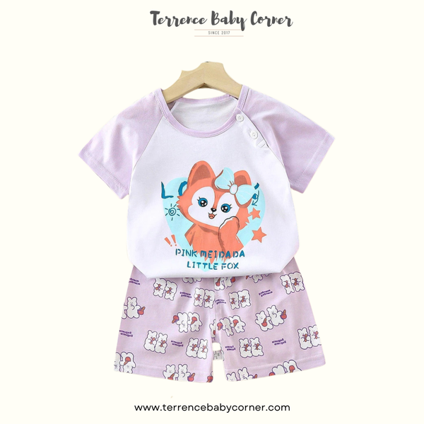 Toddler Kids Girl Cotton Tees & Short Terno