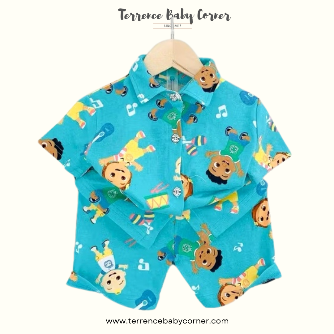 Toddler Kids Cotton Polo Short Terno