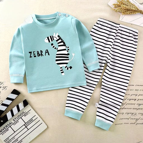 Zebra Toddler Kids Sleepwear Terno