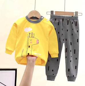 Giraffe Toddler Kids Sleepwear Terno