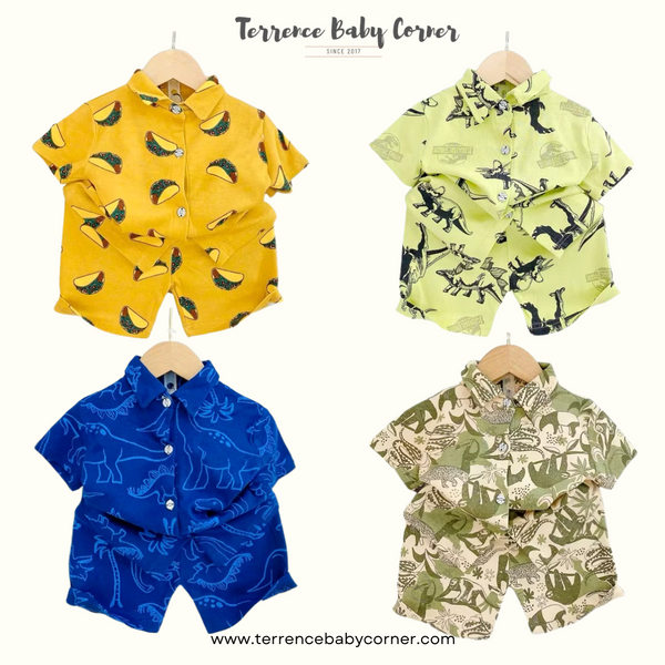 Toddler Kids Cotton Polo Short Terno