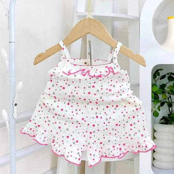 Toddler Kids Sleeveless Top Short Terno
