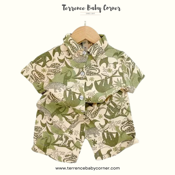 Toddler Kids Cotton Polo Short Terno