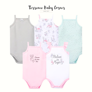 5pc Believe in Magic Sleeveless Infant Girl Bodysuit Set