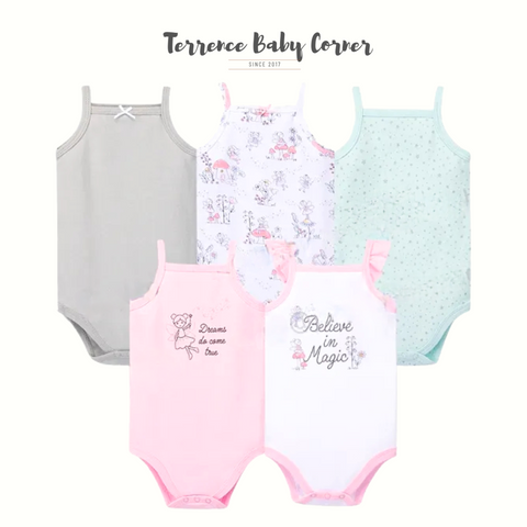 5pc Believe in Magic Sleeveless Infant Girl Bodysuit Set