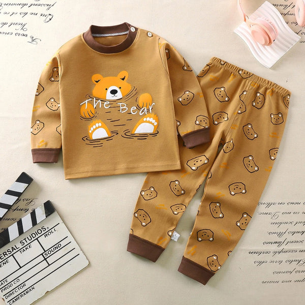 Toddler Kids Baby Boy Longsleeve Sleepwear Terno Set