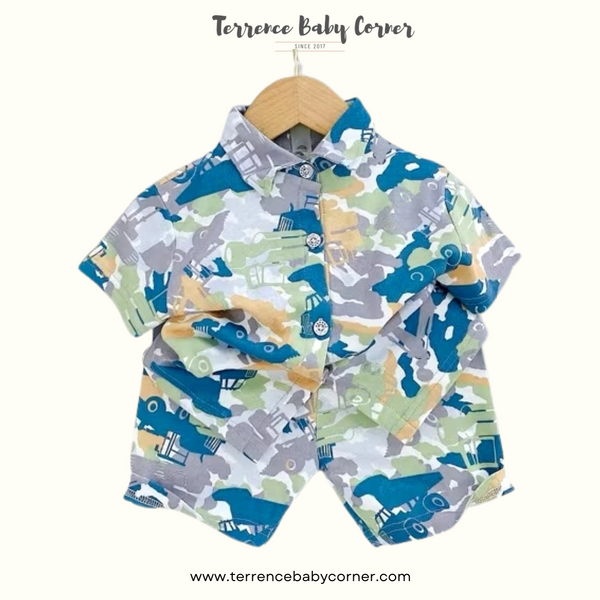 Toddler Kids Cotton Polo Short Terno
