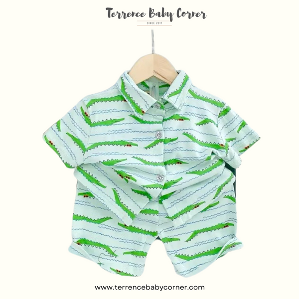 Toddler Kids Cotton Polo Short Terno