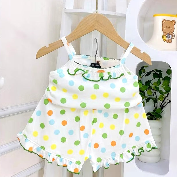 Toddler Kids Sleeveless Top Short Terno
