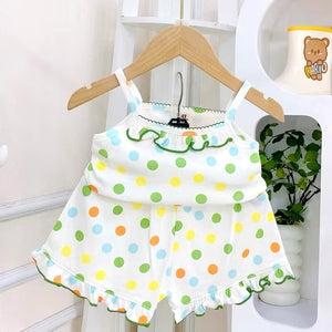 Toddler Kids Sleeveless Top Short Terno