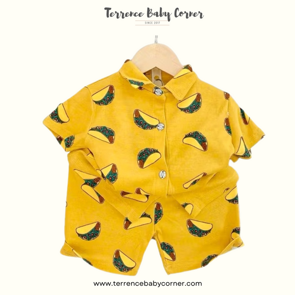 Toddler Kids Cotton Polo Short Terno