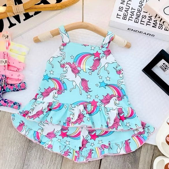 Infant Girl Toddler Kids Sleeveless Top Short Set