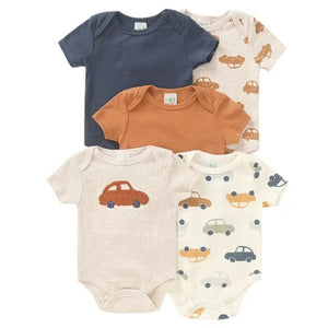 5-Piece Cars Infant Baby Bodysuit Set