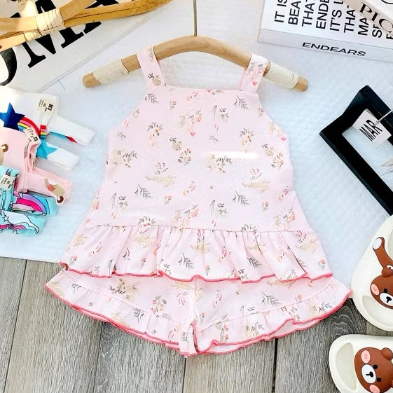 Infant Girl Toddler Kids Sleeveless Top Short Set