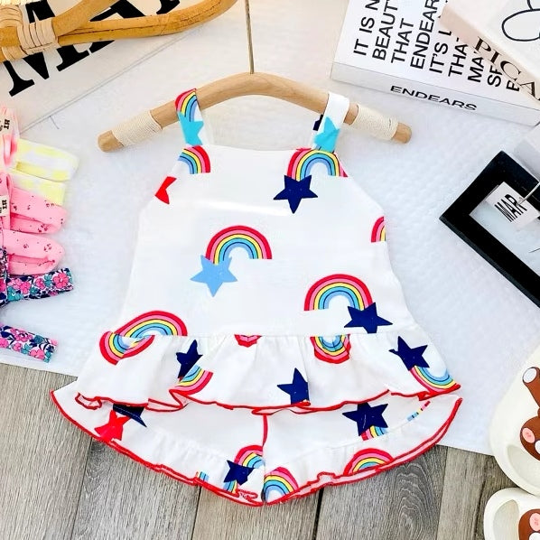 Infant Girl Toddler Kids Sleeveless Top Short Set