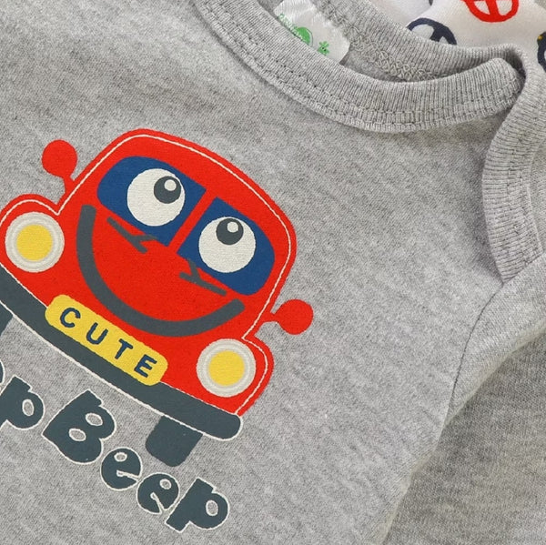 3pc Red Cars Infant Boy Longsleeve Bodysuit Set