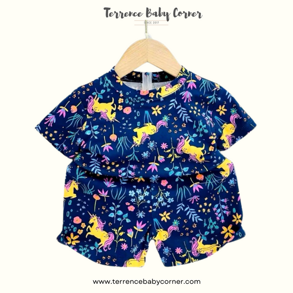 Toddler Kids Girl Cotton Tees & Short Set