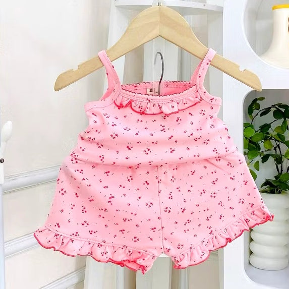 Toddler Kids Sleeveless Top Short Terno