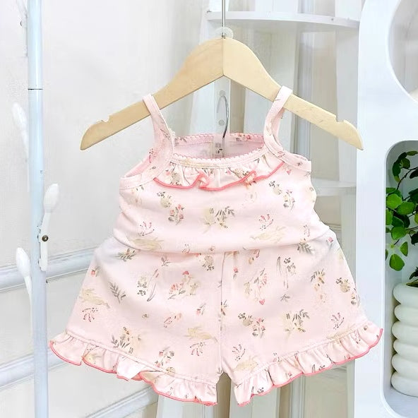 Toddler Kids Sleeveless Top Short Terno