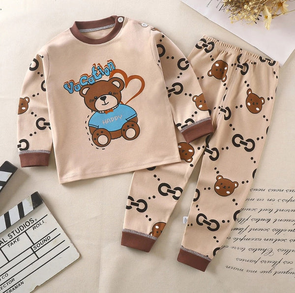 Toddler Kids Baby Boy Longsleeve Sleepwear Terno Set