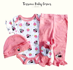 4pc Minnie Peach Infant Girl Clothes Set