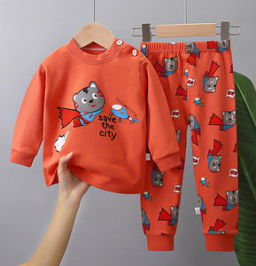 Toddler Kids Baby Boy Longsleeve Sleepwear Terno Set