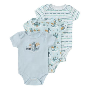 3-Piece Dragon Blue Hot Stuff Infant Baby Bodysuit Set