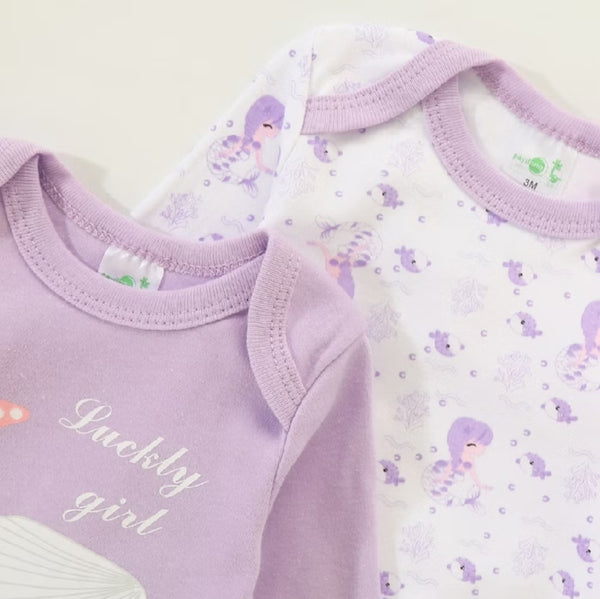 3pc Mermaid Infant Girl Bodysuit Set