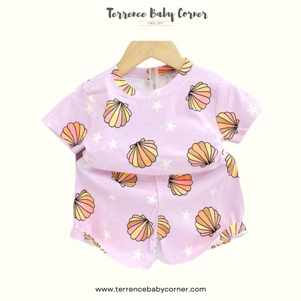 Toddler Kids Girl Cotton Tees & Short Set