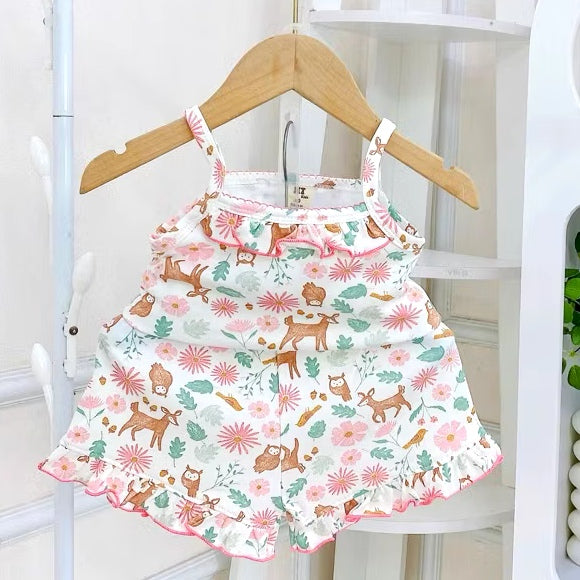 Toddler Kids Sleeveless Top Short Terno
