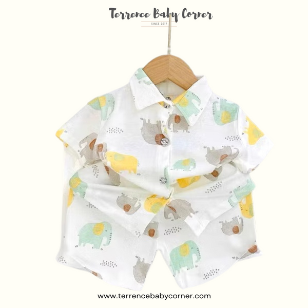 Toddler Kids Cotton Polo Short Terno